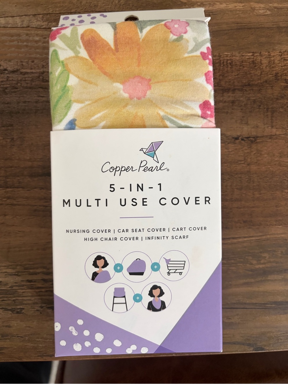 Copper Pearl Floral Multi-Use Scarf & Cover - Yellow Pink Green